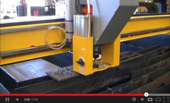 CNC plasma cutting machine drilling