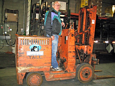 Manufactured in 1945, this Yale forklift is still operational today.