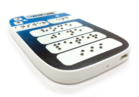 The braille buttons are customised to the customer's needs.
