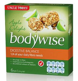 Uncle Tobys now has a focused bar with the name Bodywise Digestive Balance bars.
