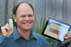 CSIRO Project Leader, Dr Martin de Groot, developed the smart metering technology in conjunction with Tasmanian company, Saturn South. Image by Roger Lovell.
