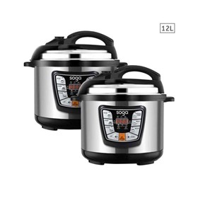 2X Stainless Steel Electric Pressure Cooker 12L Nonstick 1600W
