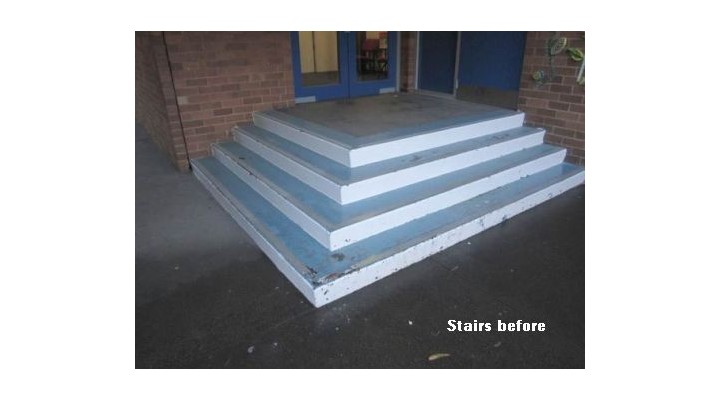 External stairs before