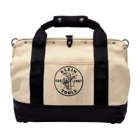 Pocketed Canvas Tool Bag with Leather Bottom | 18''