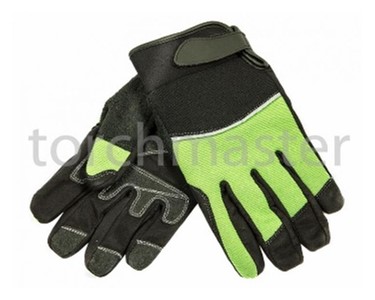 Black/Green Handling Safety Gloves with Reinforced Palm | TH1008