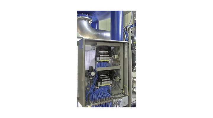 This control panel is used to run a centralised control system at a water treatment plant.