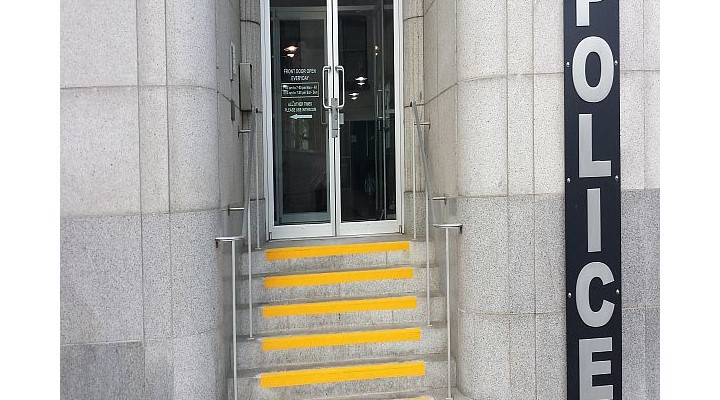 New Westminster police station concrete stairs with Safe Grip anti slip stair nosing