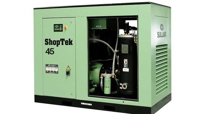 Sullair's latest line-up of stationary air power ShopTek compressors.