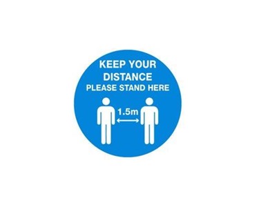 Keep Your Distance 1.5m Floor Marking Sign - 400mm - Self Adhesive