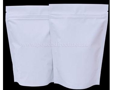 Pouch Direct | Shiny White Stand Up Pouch with Zipper