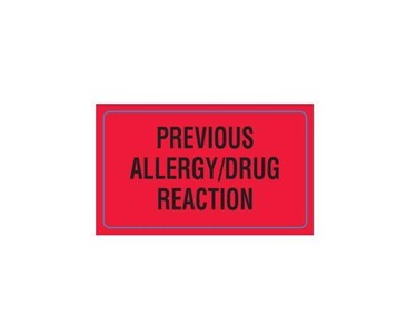 Medi-Print - Allergy Labels | Previous Allergy/Drug Reaction