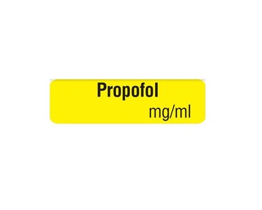 Medi-Print - Drug Identification Label - Yellow | Propofol mg/ml