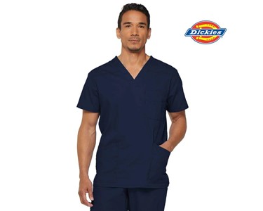 Dickies - 81906 EDS Mens V-neck Utility Medical Scrub Top with 3 Pockets ID Loop