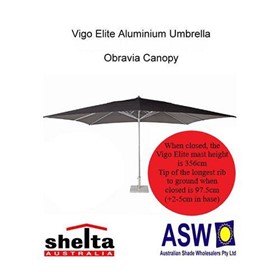 Commercial Aluminium Umbrella | Rectangular 4.0m X 3.0m | VIGO ELITE  