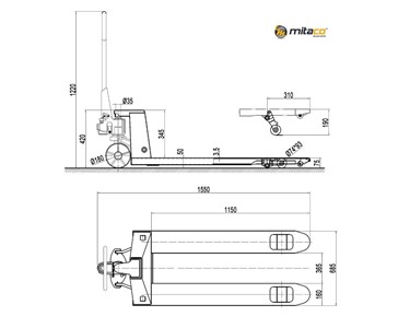 Mitaco - New Standard Pallet Jack / 2.5Ton 685mm Wide