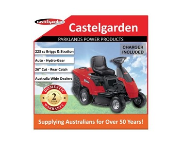 Castelgarden - 223cc 26" Cut Rear Discharge Ride On Mower - HydroGear