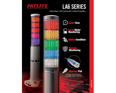 Patlite - Signal Tower with LAN/Ethernet/Network Monitoring | LA6-POE