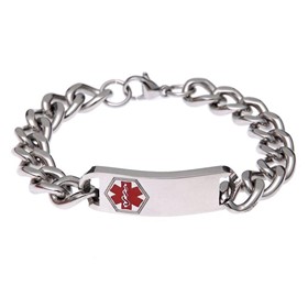 Medical Alert Bracelets | Stainless Steel Classic Red Bracelet