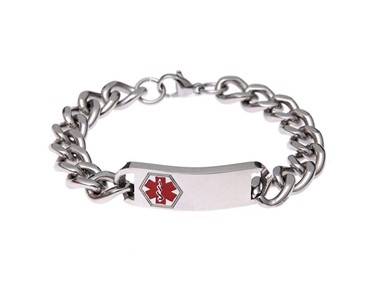 Mediband - Medical Alert Bracelets | Stainless Steel Classic Red Bracelet