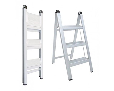 Indalex - Aluminium Slimline Step Ladder | 3 Steps 0.8m