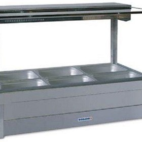 SQUARE GLASS HOT FOOD DISPLAY BARS / DOUBLE ROW - S23RD