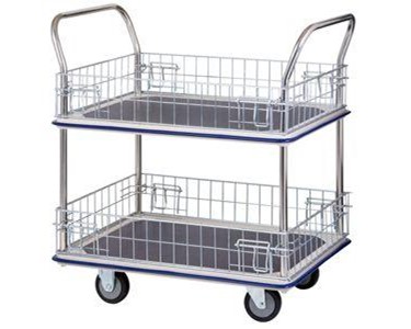 Jumbo - 2-Tier Mesh Trolley with wire-mesh surrounds