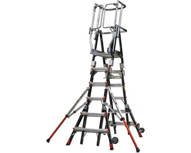 Little Giant - Adjustable Fibreglass Platform Ladders | Compact Cage