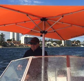 Finbrella Boat Umbrellas. Swan River Testing Finbrella Boat Umbrellas. Swan River Testing