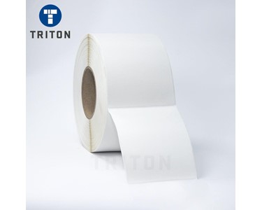 Triton - Thermal Carton Label 100x150 White, Security Cut, Varnished