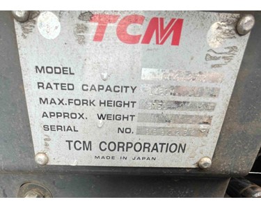 TCM - LPG Forklift With 3750mm 2 Stage Mast & Sideshift | TCM 1800kg 
