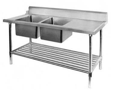 FED - Left Inlet Double Sink Dishwasher Bench DSBD7-1800L/A