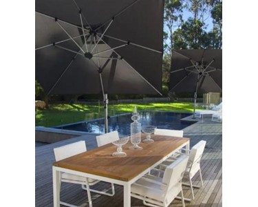 Aurora - Square Cantilever Outdoor Umbrella - Smoked Tweed