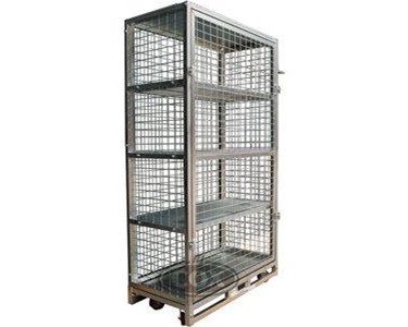 Multi-Use Storage Cage with Shelves and Galvanised Sheet Roof
