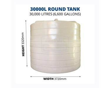 QTank - 30000 Litre Round Poly Water Tank