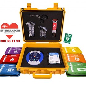 350P Semi Automatic AED Yellow Case First Aid Kit & Defibrillator 