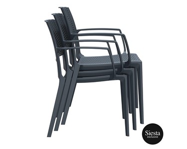 Siesta Spain - Capri Arm Chair, Stackable & Lightweight - Chocolate