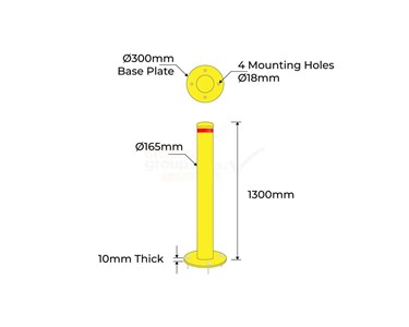 Bollard Disabled Parking 165mm Surface Mounted | B165-DP-SM-Y