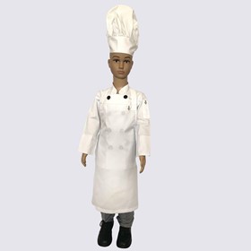 Junior Chef Complete Uniform Set (Jacket + Pant + Apron + Hat)