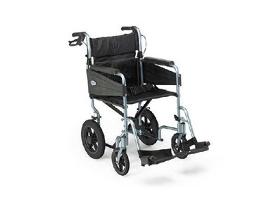 Folding Transit Wheelchair, Escape Lite | Standard, Silver Blue