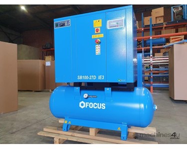 Focus Industrial - Rotary Screw Compressor with Air Dryer and 270L Receiver Tank | 10HP