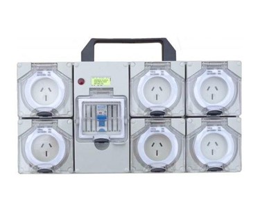 EEC Technical Services - Portable Power board Industrial - 240V 6x10A RCBO protected outlets