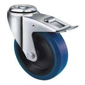 Blue Rubber Castor | TE21ENR_HB | Castors & Trolley Wheels