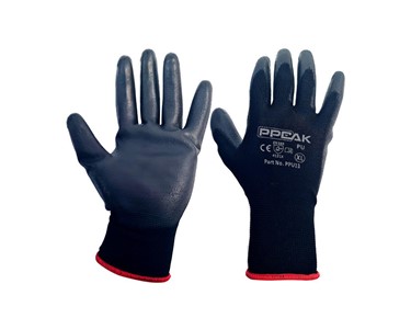 PPEAK - Work Gloves (CARTON OF 120) - XL (Size 10) | Black Polyurethane PU 