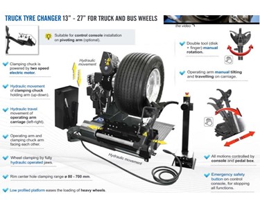 Giuliano - S556 Truck & Bus Tyre Changer for 13" to 27" wheels