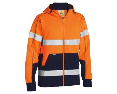 Bisley - Hi Vis Safety Vest | Full Zip Hoodie w/ Tape Orange/Navy, S