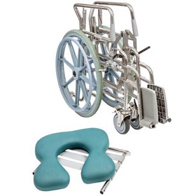 Shower Commode Chair Folding Self Propelled Swing-away Footrest