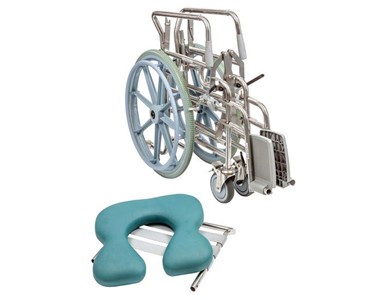 Juvo - Shower Commode Chair Folding Self Propelled Swing-away Footrest
