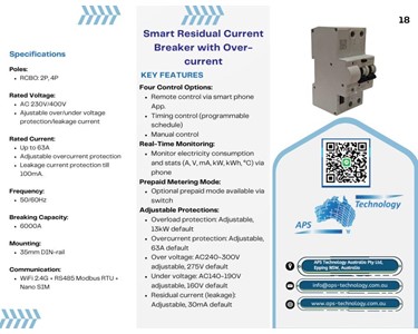 APS Technology Australia - Smart Residual Current Breaker with Over-current