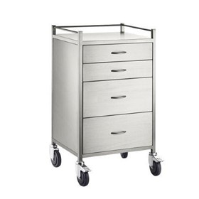 Stainless Steel Anaesthetic Trolley Four Drawer