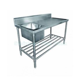 Single Left Stainless Sink 1200 W x 600 D with 150mm Splashback
